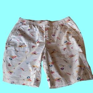 Lands End cotton shorts size 14 swim and beach motif